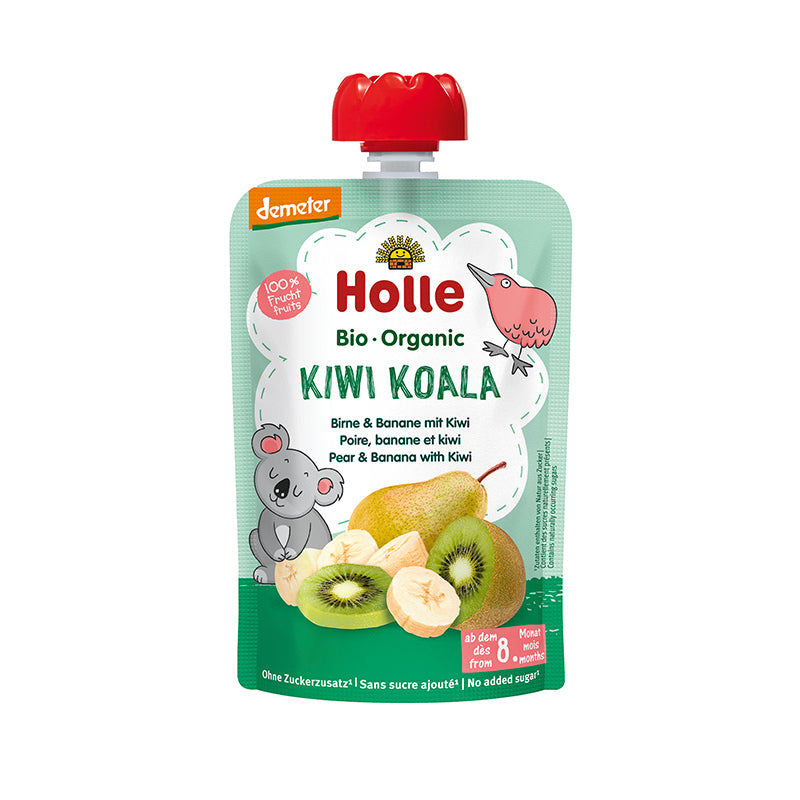 Holle Organic Pouch-Kiwi Koala: Pear &amp; Banana with Kiwi 100g