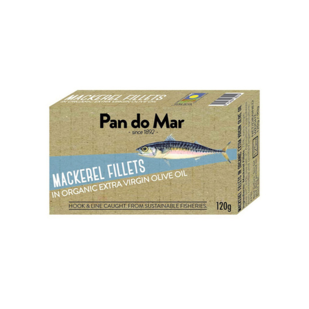 Mackerel Fillets in Organic Olive Oil 120g