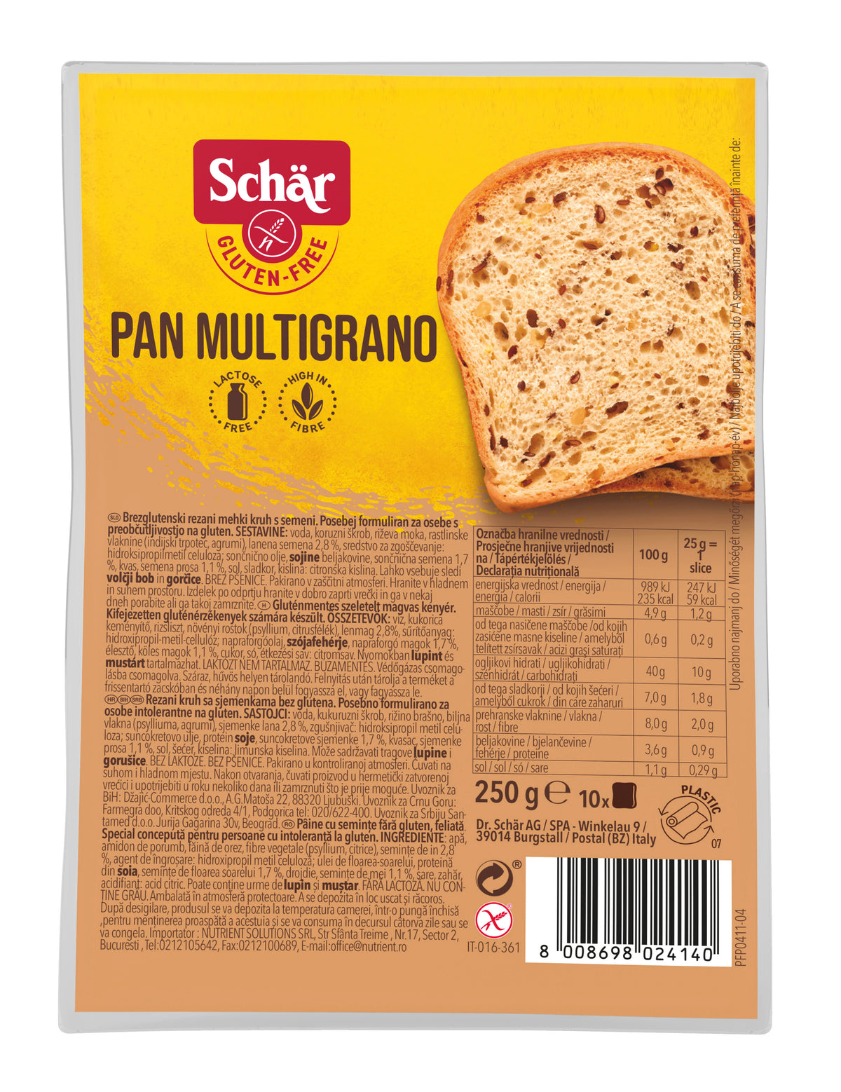 Pan Multigrano 250g