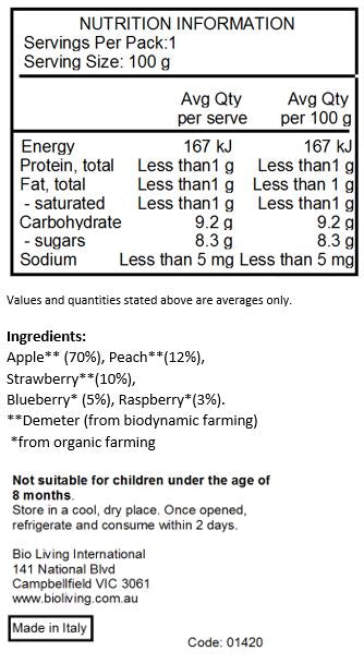 Holle Organic Pouch- Berry Puppy: Apple and Peach with Fruits of the Forest 100g