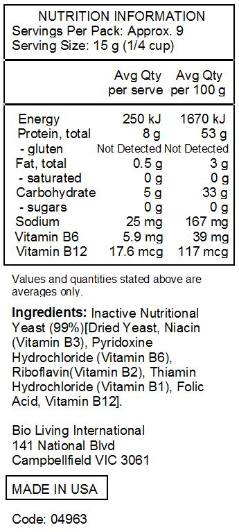 Gluten Free Nutritional Yeast Flake 142g