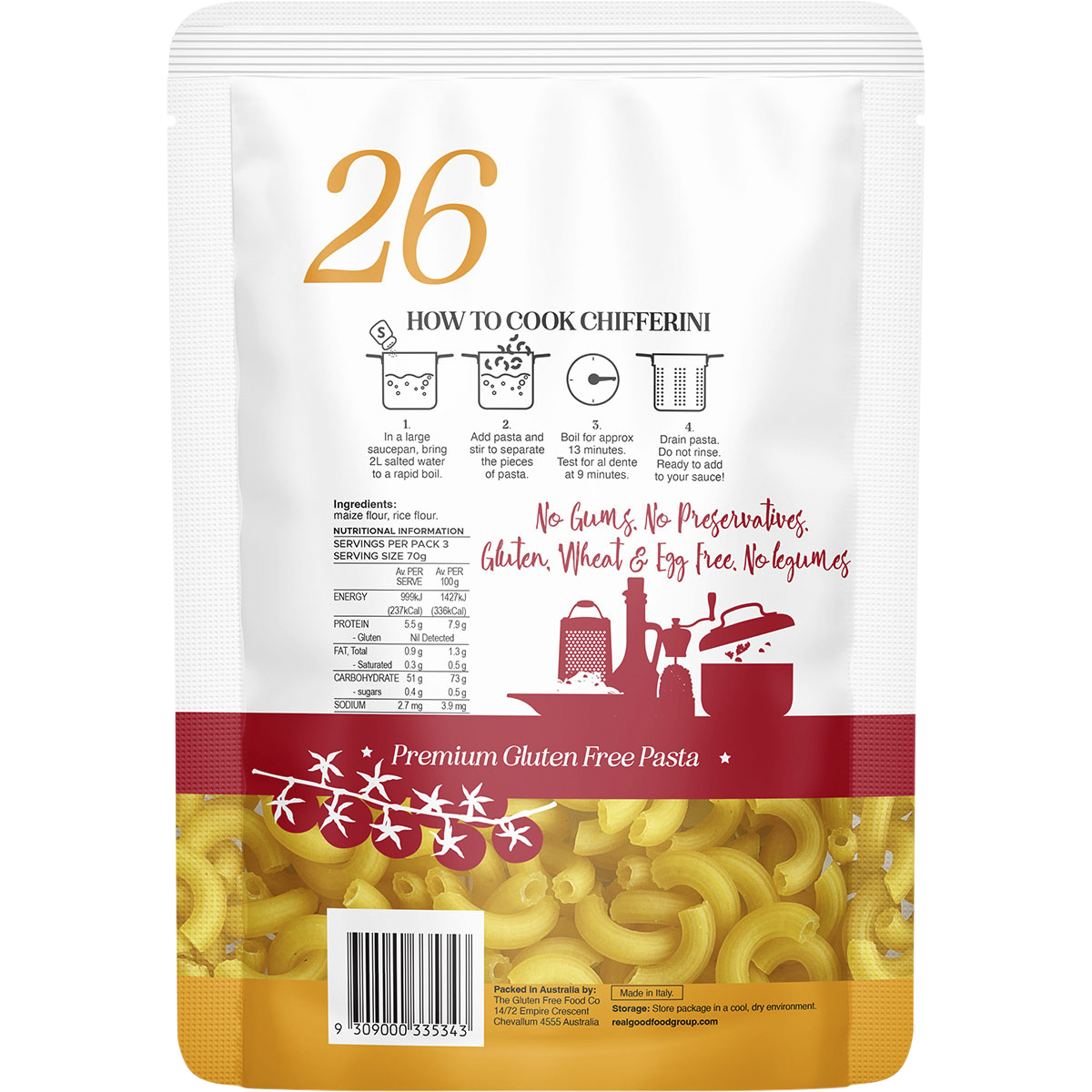 Chifferini Gluten-Free Pasta