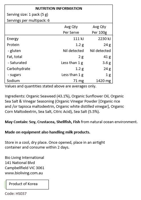 Seaweed - Sea Salt & Vinegar Multipack 6x5g packs