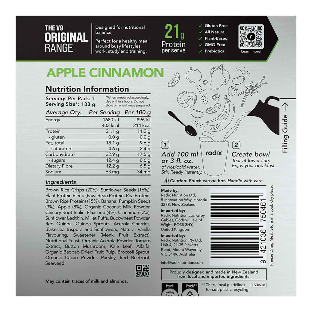 Apple Cinnamon Breakfast Original Range 400kcal