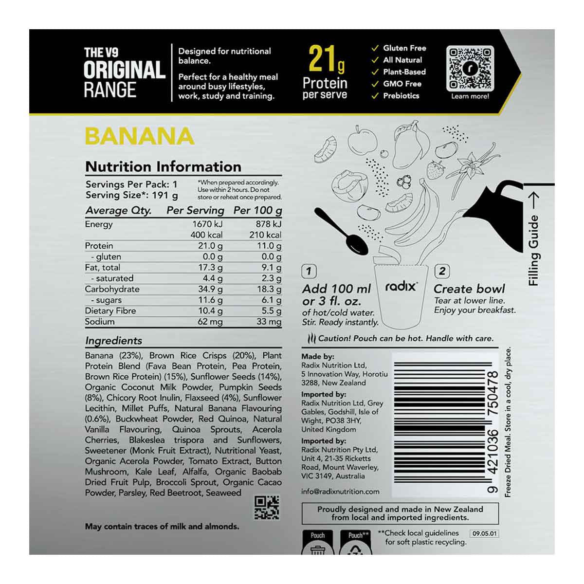 Banana Breakfast Original Range 400kcal