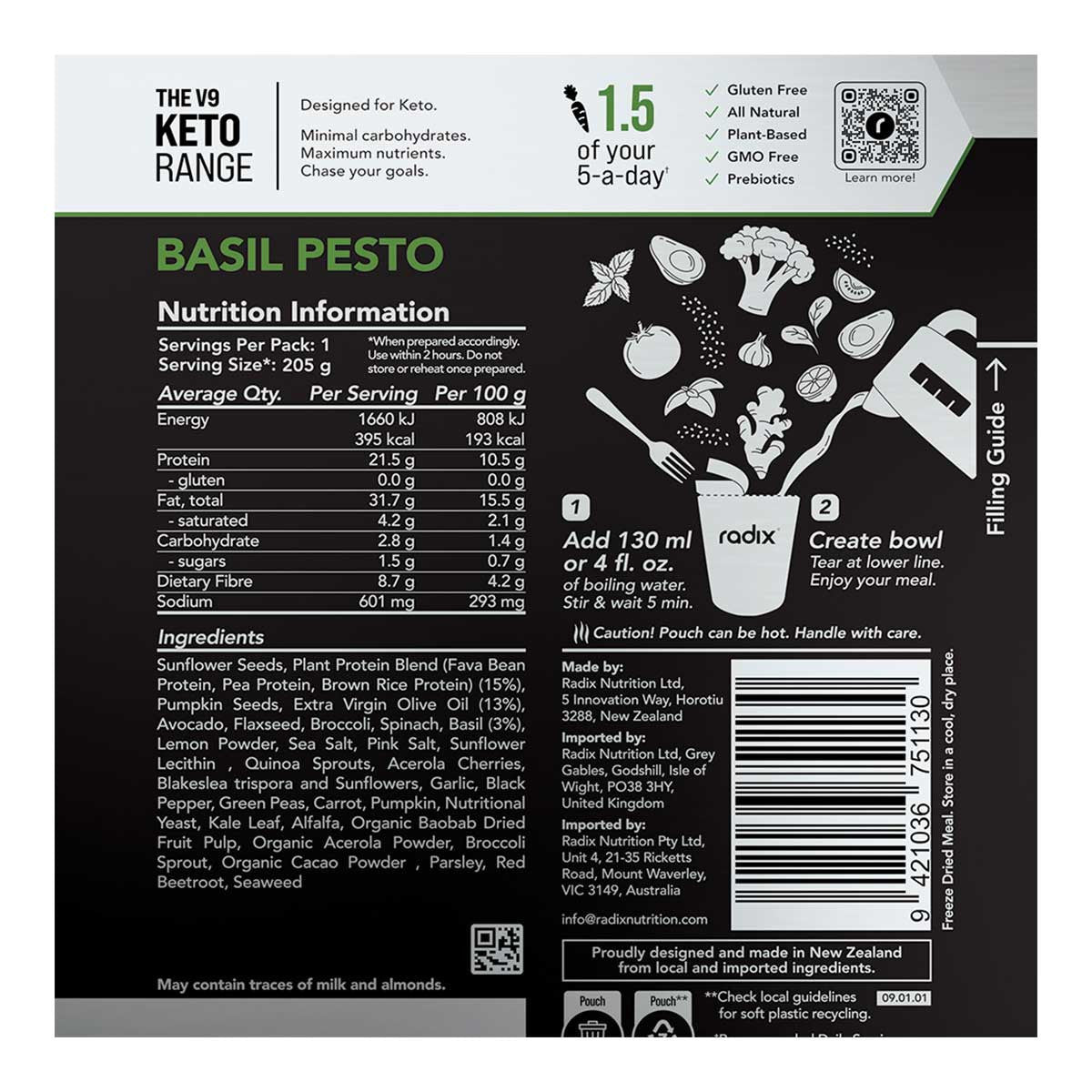 Basil Pesto Meal KETO Range 400kcal