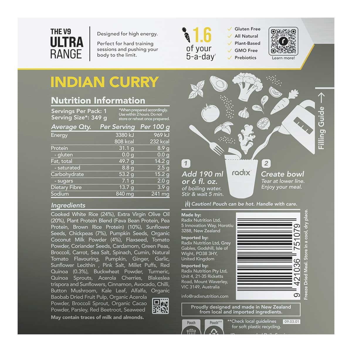 Indian Curry Meal Ultra Range 800kcal