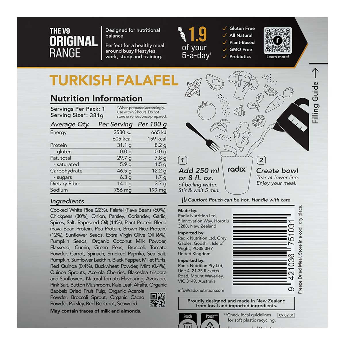 Turkish Falafel Meal Original Range 600kcal