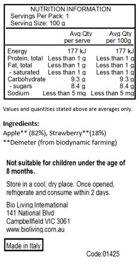 Holle Organic Pouch- Red Bee: Apple with Strawberry 100g