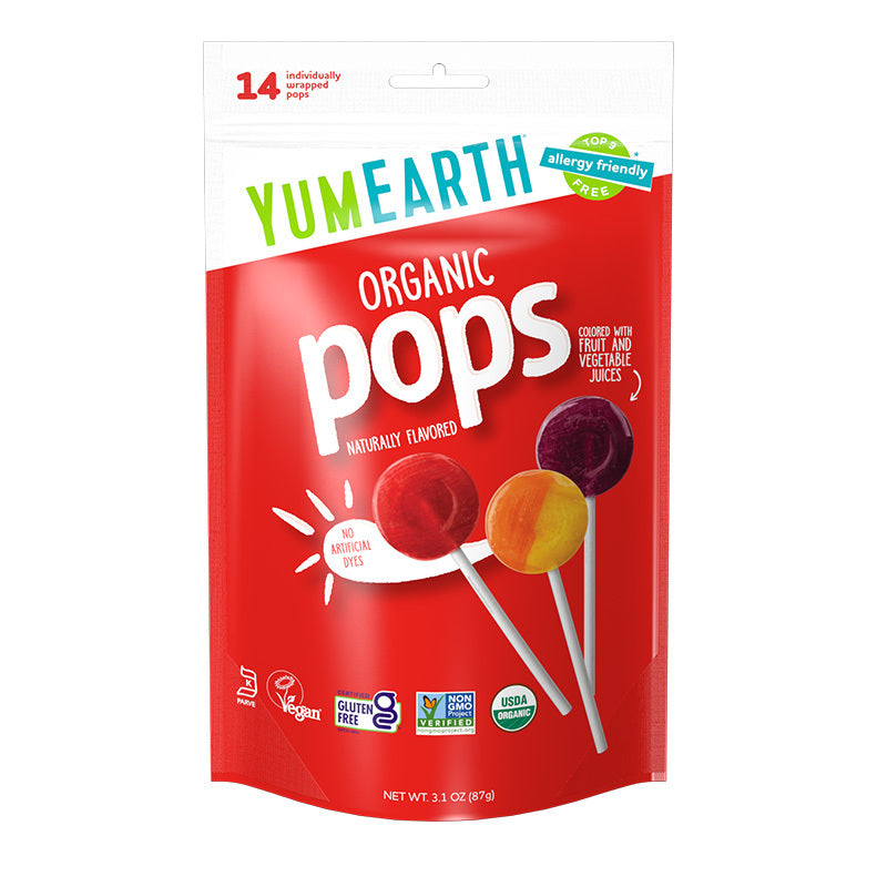 Organic Pops Mixed Fruit Lollipops