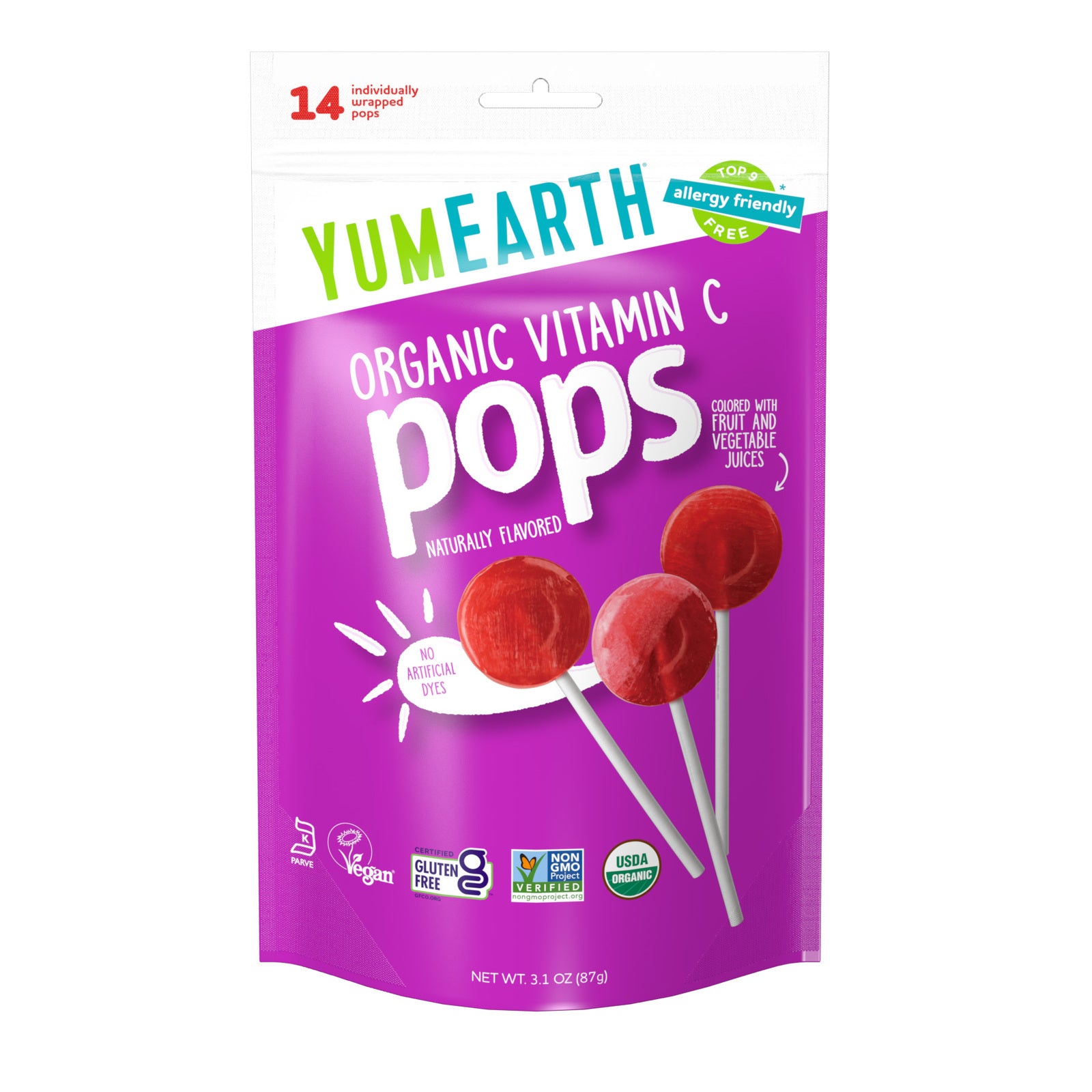 Organic Pops Vitamin C Lollipops